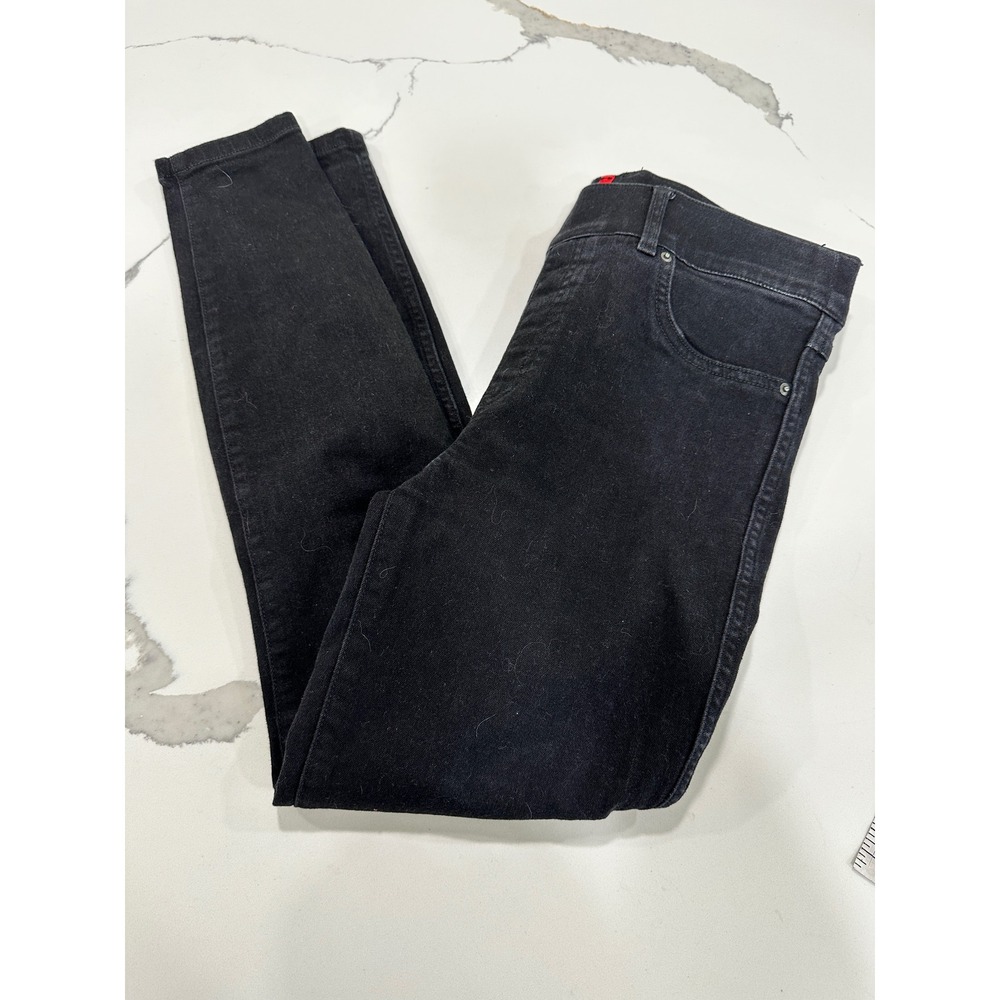 Spanx Jean-ish Ankle Leggings Black High Waist Pull On Denim Pants Womens Medium